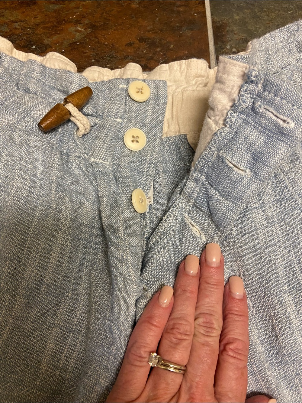 Free People Paradise Linen Blend Chambray Ankle/Crop Pants Size XS Coastal Beach - Picture 7 of 15